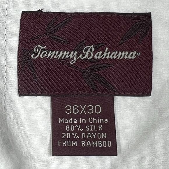 Tommy Bahama Pants Mens Size 36 Beige Silk Dress Pants Slacks Pleated Pockets me - Picture 11 of 12